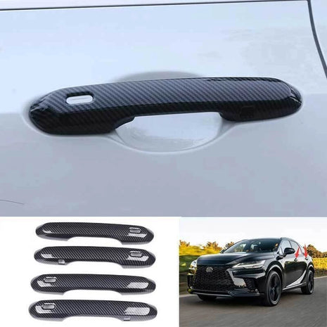 For Lexus RX 350 350h 500h 23-24 Carbon Fiber Outside Door Handle Cover Trim 4PC