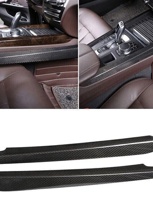 Real Carbon Fiber Center Console Side Strip Cover Trim For BMW X5 F15 2014-2018