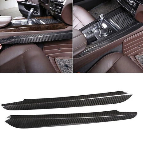 Real Carbon Fiber Center Console Side Strip Cover Trim For BMW X5 F15 2014-2018