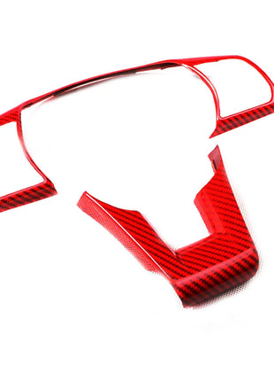 For Hyundai Sonata 9 15-17 Red Carbon Fiber Steering Wheel Button Frame Trim 2*