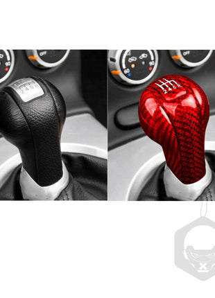 4Pcs Red Carbon Fiber Manual Gear Shift Knob Cover Set For Nissan 350Z Z33 03-09