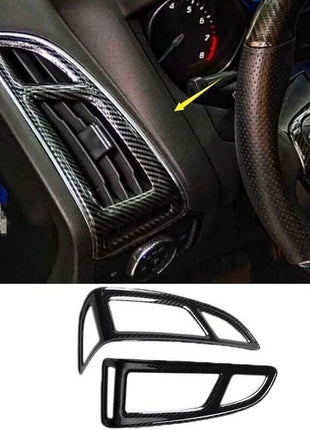 Fit For Ford Focus 2PCS Console L&R Air Outlet Vent Trim Carbon Fiber 2012-2018
