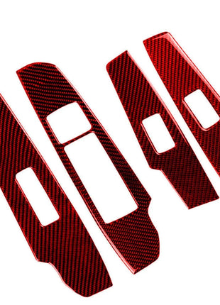 Red Carbon Fiber Window Switch Panel Trim Cover Type B For Lexus IS250 350 14-18