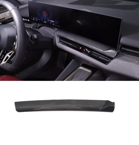 Real Carbon Fiber Navigation Screen Lower Trim Cover Set For BMW 5 Series 2024