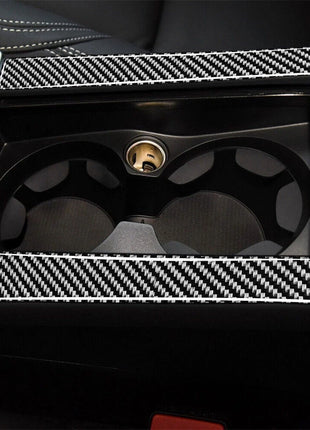 2Pcs Carbon Fiber Watercup Strip Decorative Cover Trim For Volvo V60 2010-2017