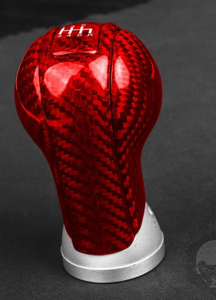 4Pcs Red Carbon Fiber Manual Gear Shift Knob Cover Set For Nissan 350Z Z33 03-09