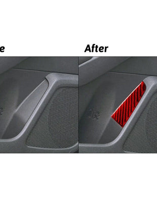 4X Red Carbon Fiber Door Pull Inner Panel Cover Trim For Nissan Altima 2019-2022