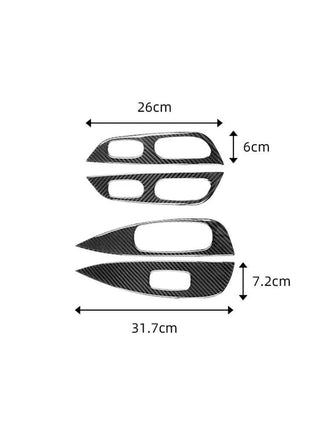 4X Carbon Fiber Door Window Control Panel Cover Trim For Nissan Rogue 2014-2016