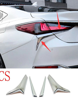 4P Chrome ABS Rear Tail Light Lamp Strip Molding Trim For Lexus ES300h 2019-2022