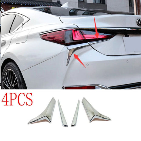 4P Chrome ABS Rear Tail Light Lamp Strip Molding Trim For Lexus ES300h 2019-2022