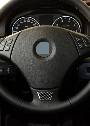 For Bmw 3 Series E90 E92 2005-12 Carbon Fiber Interior Steering Wheel Cover Trim