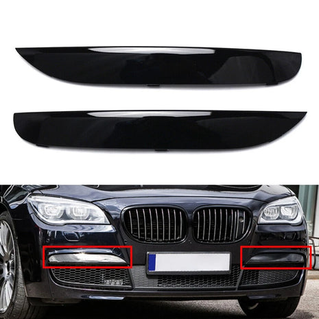 For Bmw 7 Series F01 F02 F03 F04 Glossy Black Front Bumper Grille Molding Trim