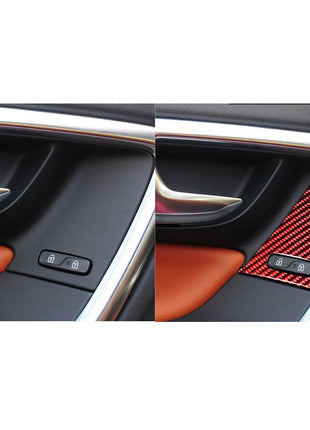 Red Carbon Fiber Window Switch Button Cover Trim For Volvo V60 2010-2017 Type A