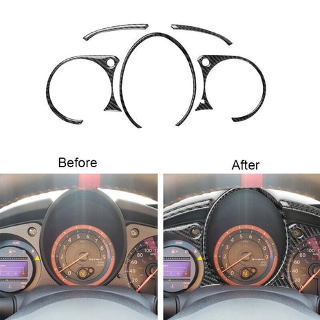 5Pcs Carbon Fiber Instrument Cluster Panel Cover Trim For 2009-2020 Nissan 370Z