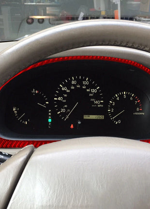 Red Carbon Fiber Interior Speedometer Cover Trim For Lexus RX300 1998-2003 A