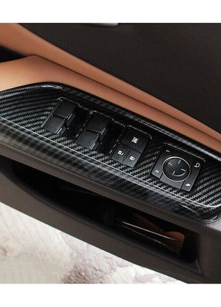 For Lexus ES250 300h 350 2019-22 Carbon Fiber Style Window Lock Lift Panel Trim
