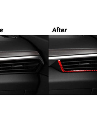 Red Carbon Fiber Passenger Air Vent Out Frame Cover For Nissan Altima 2019-2022