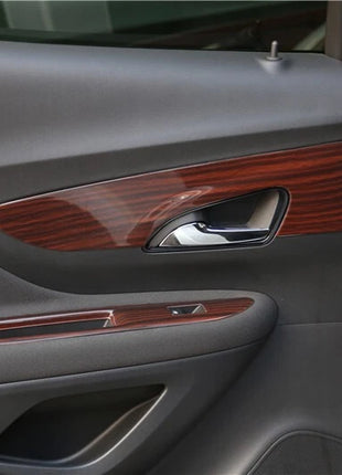 Fit For Buick Encore 2016-2018 Wood Grain Inner Door Handle Frame Cover Trim 4*