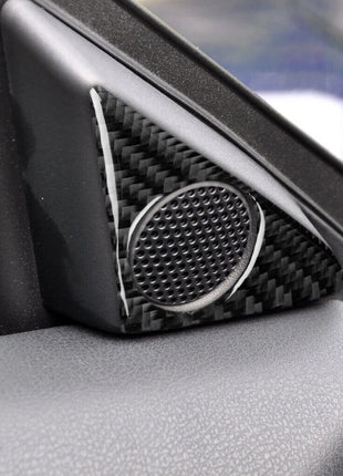 2pcs Carbon Fiber Loudspeaker Frame Cover Trim For Nissan Gt-r R35 2008-2020