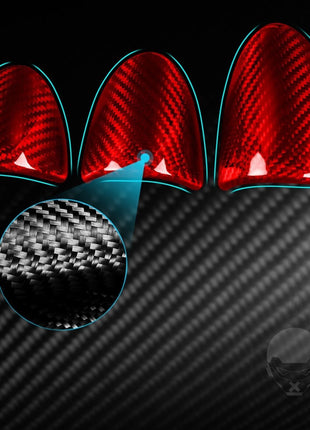 3Pcs Red Dry Carbon Fiber Dashboard Gauge Pod Cover For Nissan 350Z Z33 2003-09