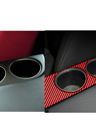 Red Carbon Fiber Watercup Panel Trim Cover For Lexus IS250 IS350 2014-2018
