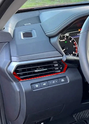 Red Carbon Fiber Dashboard Air Vent Frame Cover Trim For Nissan Altima 2019-2022