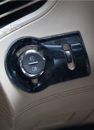For Buick Lacrosse 2009-12 Black Wood Grain Headlight Control Button Frame Cover