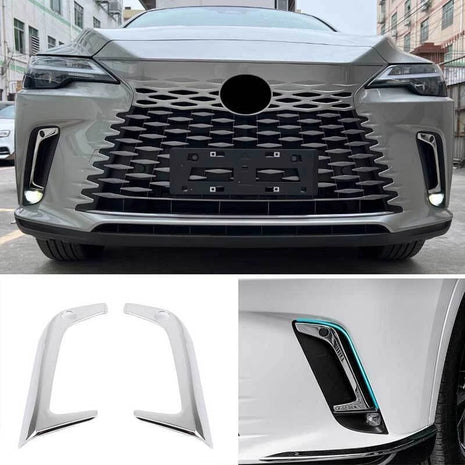 For Lexus RX 350 350h 500h 2023-24 Chrome Steel Front Fog Light Lamp Strip Trim