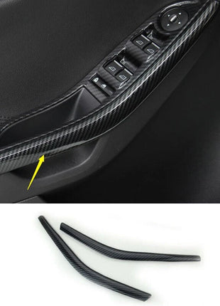 2pcs Carbon Fiber Style Front Door Armrest Cover Trim For Ford Focus Rt St 12-18