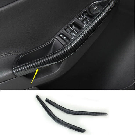 2pcs Carbon Fiber Style Front Door Armrest Cover Trim For Ford Focus Rt St 12-18