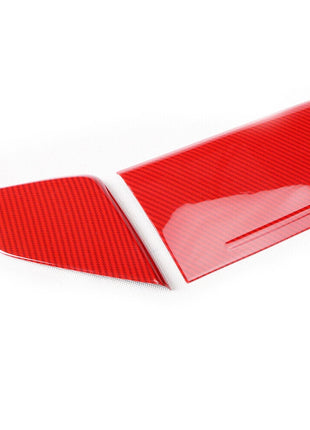 For Hyundai Sonata 9 15-17 Red Carbon Fiber Inner Console Storage Box Cover Trim