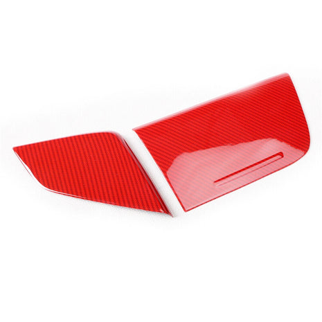 For Hyundai Sonata 9 15-17 Red Carbon Fiber Inner Console Storage Box Cover Trim