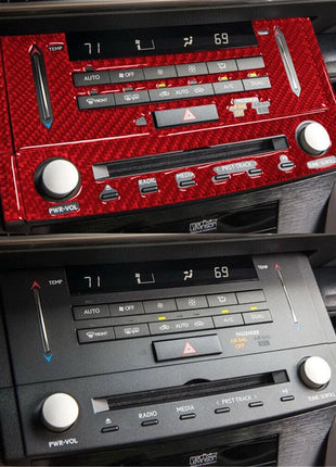 Red Carbon Fiber Central CD & A/C Panel Trim For Lexus RC300 350 200T 2015-2020