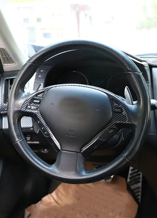 For Infiniti G37 2010-2013 Carbon Fiber Car Steering Wheel Button Cover Trim