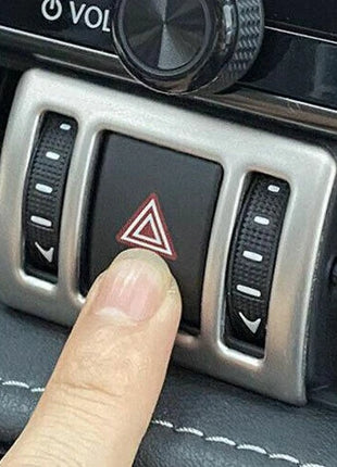 Mergency Light Button Frame Trim 1PCS For Lexus NX250 350 2022-2023 Silver Steel
