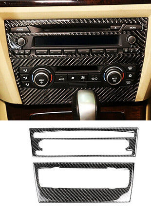 For Bmw E90 3 Series 2005-12carbon Fiber Air Conditioning Cd Control Panel Cover