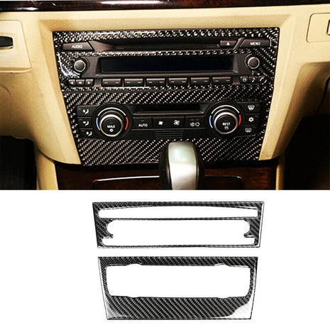 For Bmw E90 3 Series 2005-12carbon Fiber Air Conditioning Cd Control Panel Cover