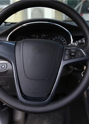 Fit For Buick Encore 2016-2018 Carbon Fiber Steering Wheel Cover Decor Trim 1pcs