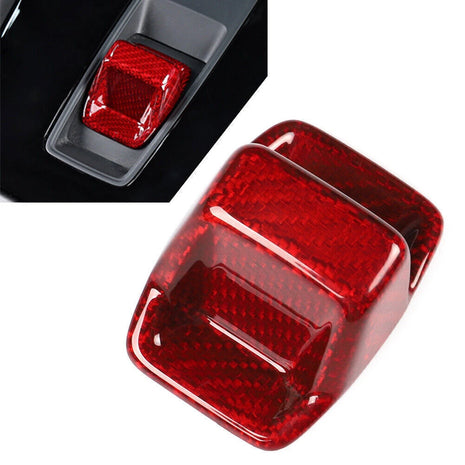 For AUDI A3 S3 RS3 2022-2024 Red Real Carbon Fiber Gear Lever Shift Knob Cover