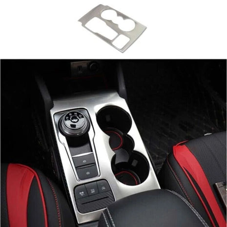 Cover trim Silver titanium central console water cup For 19-20 Ford Focus ST RS