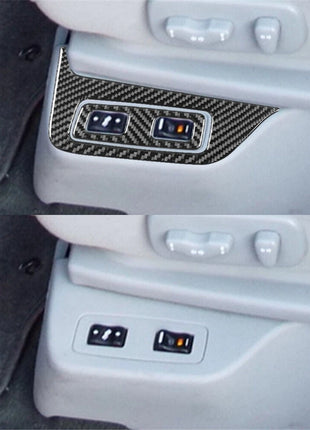 4Pcs Seat Heating Button Trim Cover Carbon Fiber For Nissan Quest 2004-2006