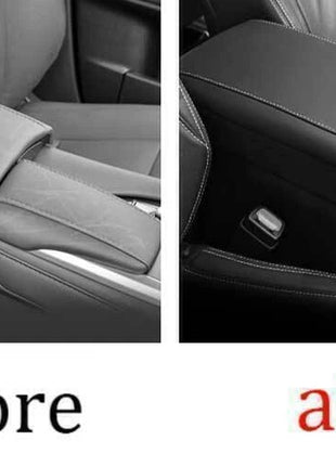 For Lexus Rx350 450h 2016-22 Black Leather Inner Console Armrest Box Pad Trim