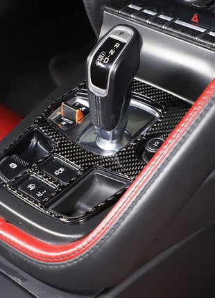 For Jaguar F-type 13-2023 Soft Carbon Fiber Center Console Trim Cover Sticker
