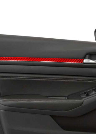 Red Carbon Fiber Front Door Panel Strips Cover Trim For Nissan Altima 2019-2022