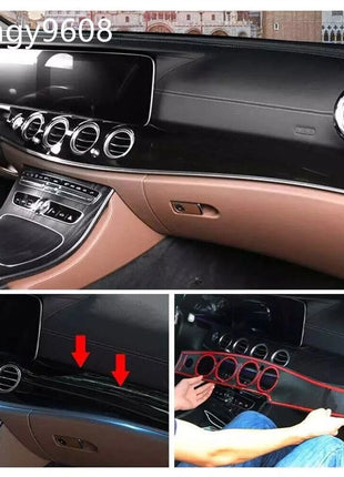 Gloss Black Center Console Dashboard Trim For Mercedes Benz E Class W213 2016-23