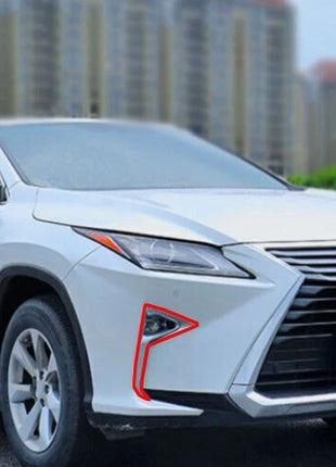 ABS Chrome Exterior Front Fog Light Lamp Strip Trim For Lexus RX350 450h 2016-19