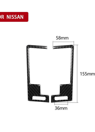 2 X Black Carbon Fiber Ac Outlet Vent Decor Cover Trim For Nissan 350z 2003-2009