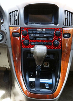 For Lexus RX300 1998-2003 Red Carbon Fiber Center Console Radio Control Cover