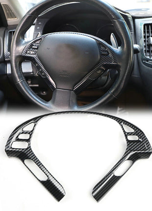 For Infiniti G37 2010-2013 Carbon Fiber Car Steering Wheel Button Cover Trim