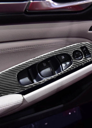 Carbon Fiber Front Door Window Control Panel Cover For Nissan Altima 2019-2022
